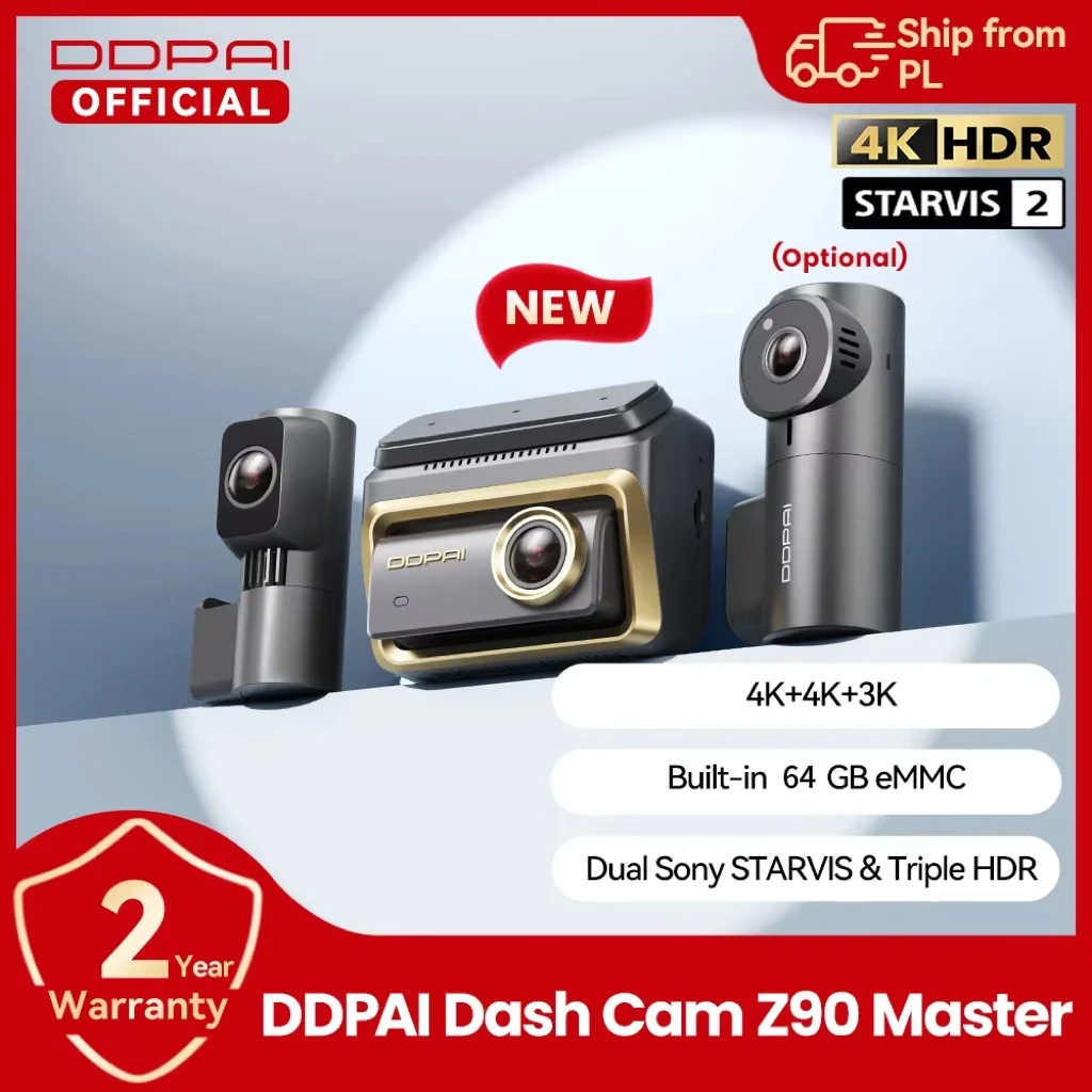 Neue DDPAI Z90Master 4K+4K Dual HDR Dashcam Vorne und Hinten Sony STARVIS 2 IMX678 ADAS Parküberwachung 5GHz WiFi 64G EMMC