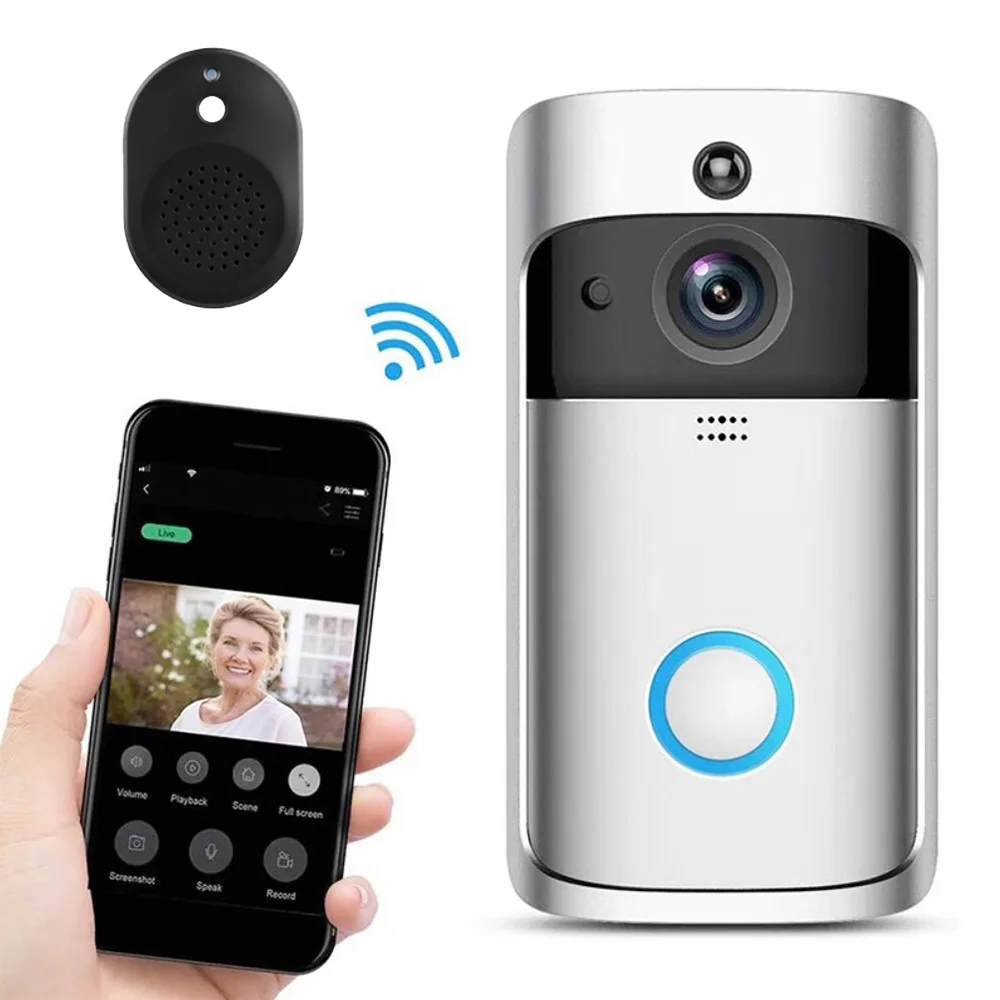 

Hot Smart V5 Wireless WiFi Doorbell Video Camera Phone Bell Intercom Home Security 720P Remote Monitor Night Vision Door Bell