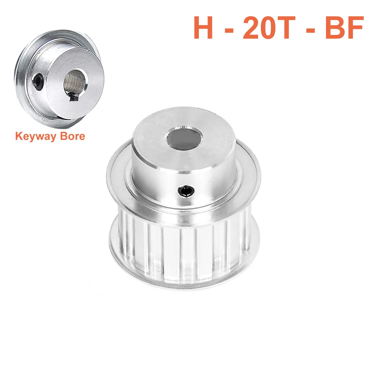 

BF Type H-20T Timing Belt Pulley Keyway Bore 8mm~30mm Pitch 12.7mm Synchronous Pulley Wheel For Width 25mm H Rubber Timing Belt