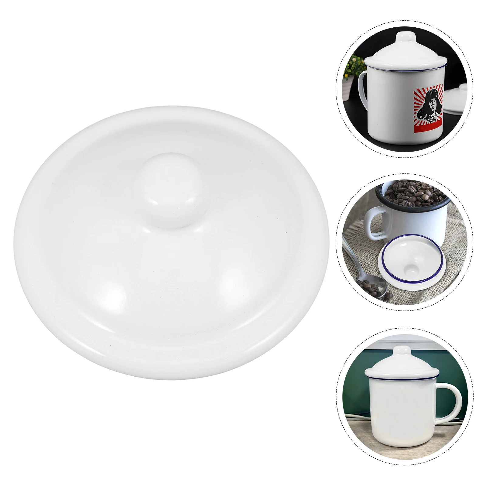 

Reusable Enamel Lid Mugs Water Cup Tea Cover for Steeping Porcelain Travel Universal