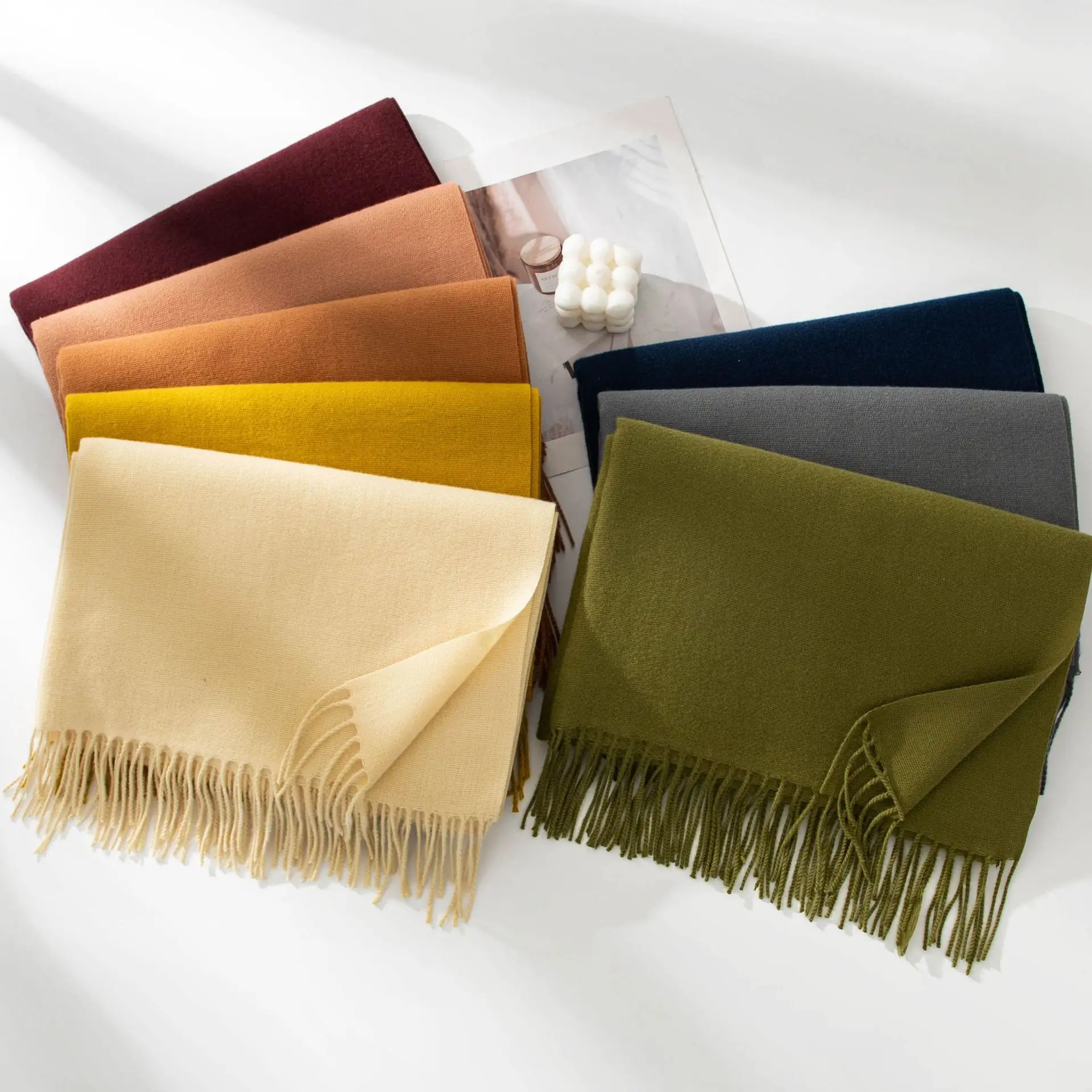 شال الرقبة المألوف فو الكشمير وشاح الشتاء وشاح عارضة وشاح عصري لركوب الدراجات في الهواء الطلق السفر في الهواء الطلق المألوف #2