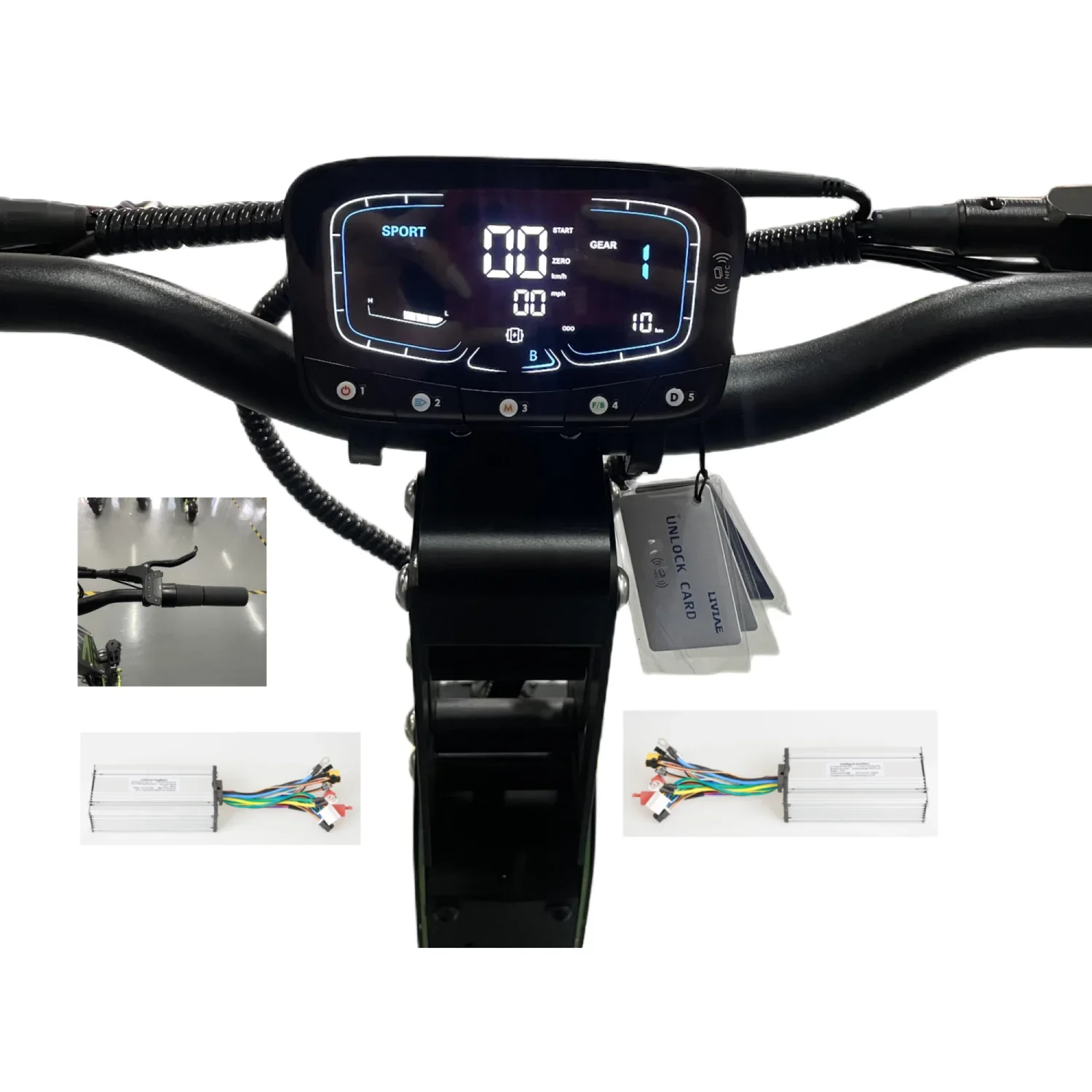 Electric Scooter Controller Kit 52V 60V 72V 30A 35A 45A with APP Display Accelerator - 48V 500W 750W ESC Electric Scooter Parts