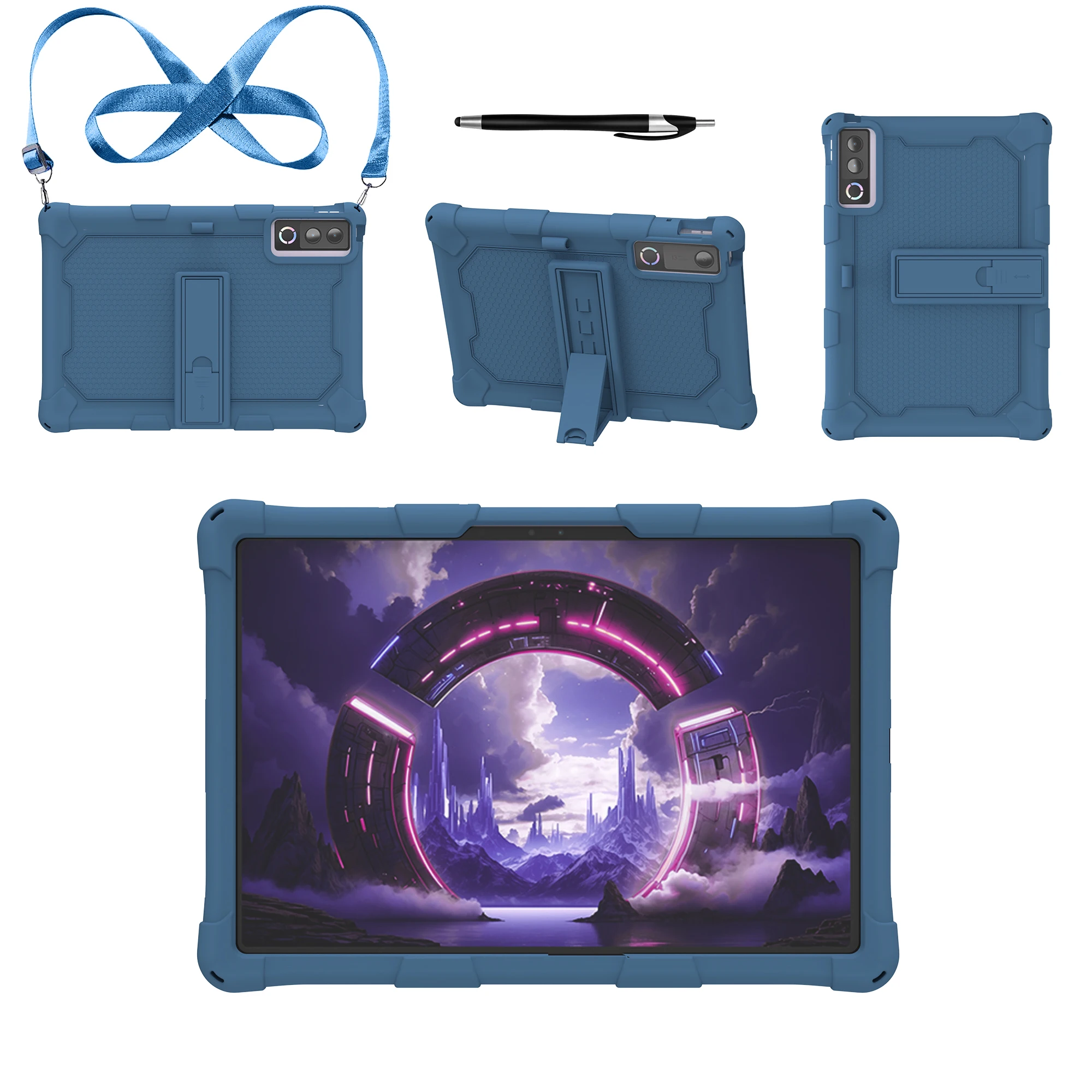 Soft Silicone Kids Safe Case For Lenovo Legion Y900 13 2026 13.0 inch Model TB522FU Adjustable Stand Cover With Shoulder Strap