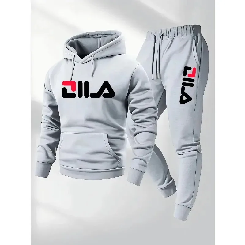 

2025Spring and Autumn men's casual suit hooded sweatshirt and sweatpants 2-in-1 comfortable suit suitable for both men and women