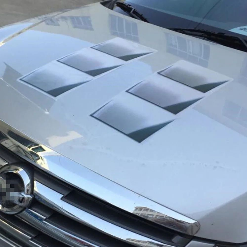 Car Air Vent Sticker Hood Fenders 48*20cm Waterproof Decorative Cover Simulation Styling 3D Car Air Vent Sticker