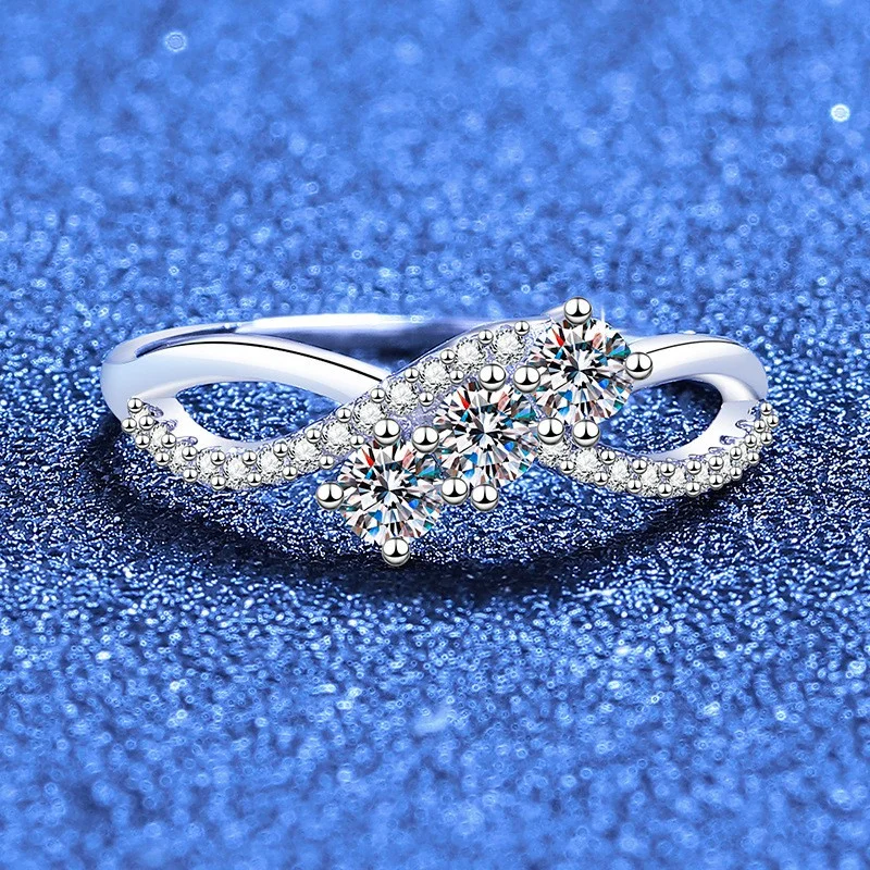 JR091 Lefei Fashion Trendy Luxury Diamond-set Classic Moissanite Twist Mask Eye Ring For Women 925 Sterling Silver Party Jewelry 3