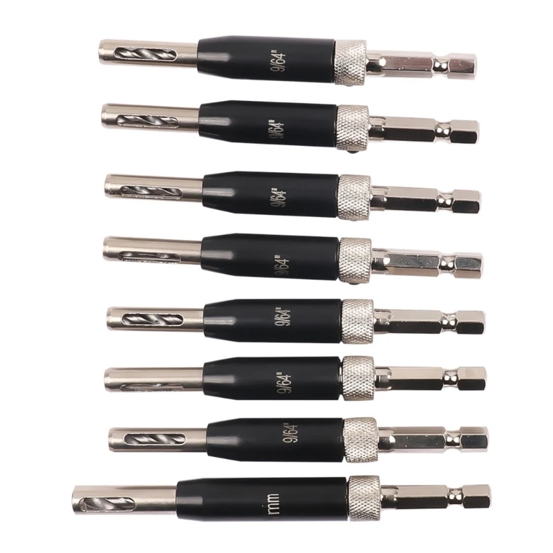 8Pcs Self Centering Drill Bits Set for Hinges Center Drill Bits Set Woodworking 517A