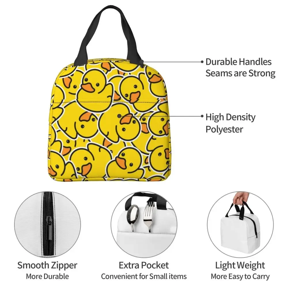 Yellow Classic Rubber Duck Gothic Lunch Bag Women Warm Cooler Insulated Lunch Boxes for Student School lunchbag