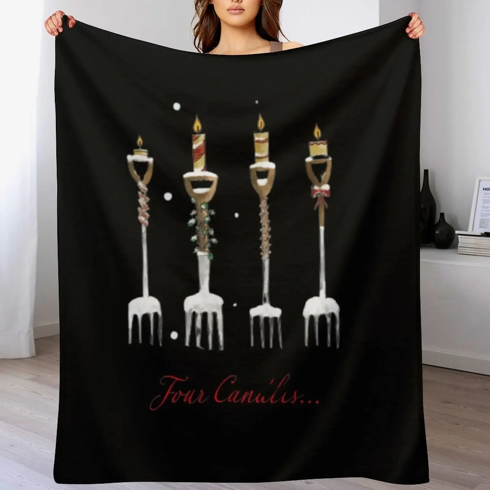 four candles fork handles Essential T-Shirt Throw Blanket Luxurious Soft Blanket Holiday Gift for Family