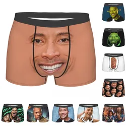 Ropa interior personalizada para hombre, calzoncillos elásticos de The Rock Dwayne Meme, Actor americano, Johnson