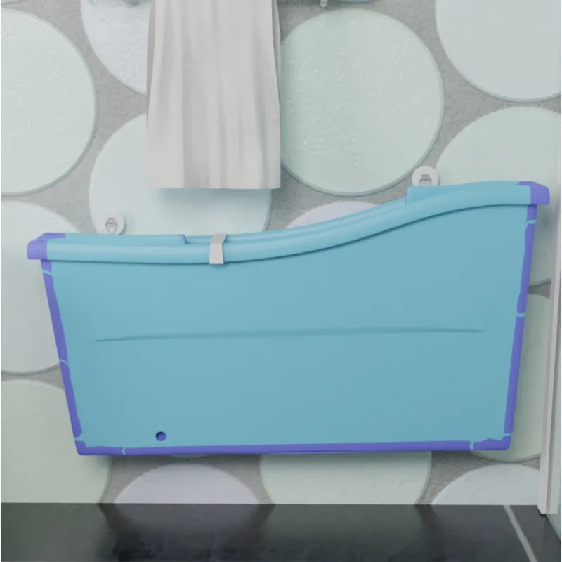 Collapsible Family Size Bathing Tub Spacious All-Ages Soak Basin Sturdy Fold-Down Bathing Solution Convenient Storage