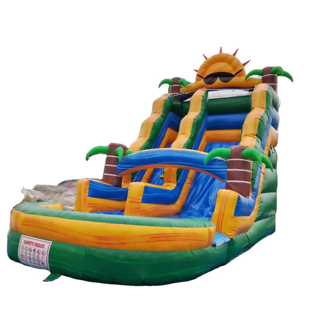6X7FT Custom Jumping Castle Inflatable Bouncer Castle Water Slide with Pool for Kids Fun in Outdoor Playground