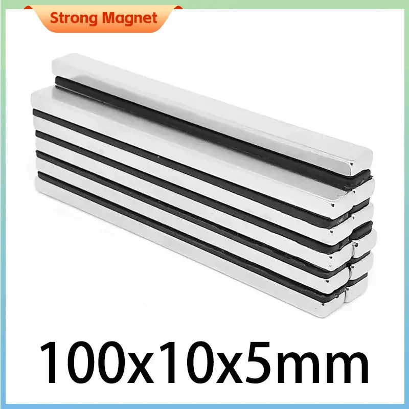 

1/2/5/10PCS 100x10x5mm Powerful Block Magnets N35 Super Strong Neodymium Permanent NdFeB Magnet Magnetic Sheet