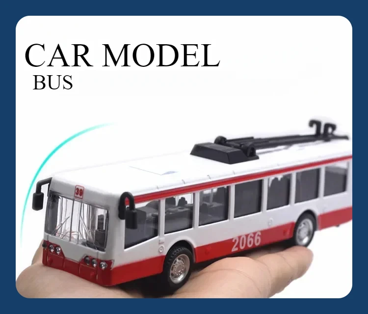 

Alloy bus 1:90 toy car, model, elastic door opening sound and light car model, hot selling new toy gift ornaments