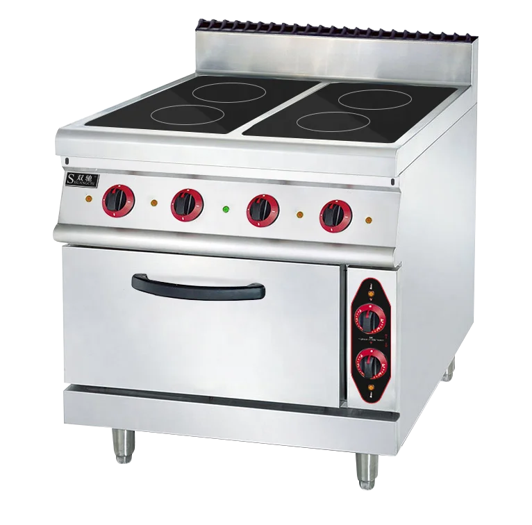 Commercial Combination Oven Electric 4 Heating Plate Cooker Cooking Range Stove with Oven CE Approved Built-in Ovens