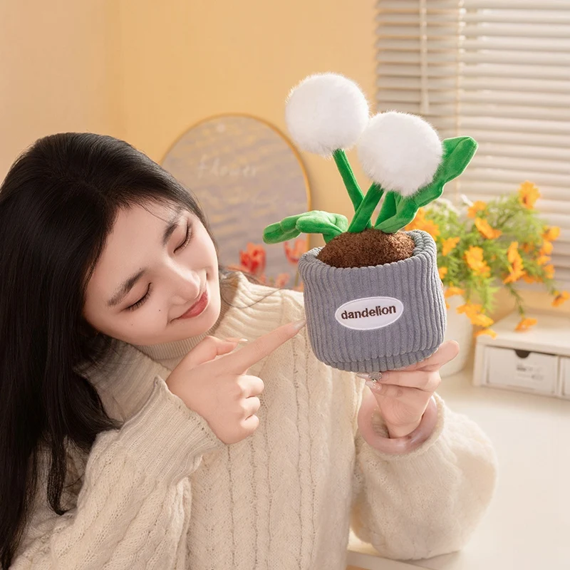 30 سنتيمتر نبات بوعاء أفخم لينة الهندباء وسادة محشوة بني رمادي أبيض ديكور غرفة مكتب المنزل الحاضر