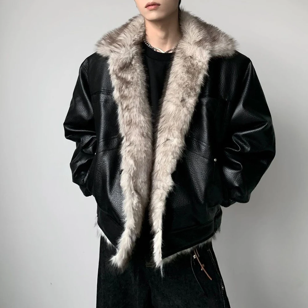 Heren winterjas Warm namaakbont Katoenen jas Mode Dagelijks Comfortabel Amerikaans Eenvoudig Jeugdbont Losse veelzijdige jas 2023 Nieuw