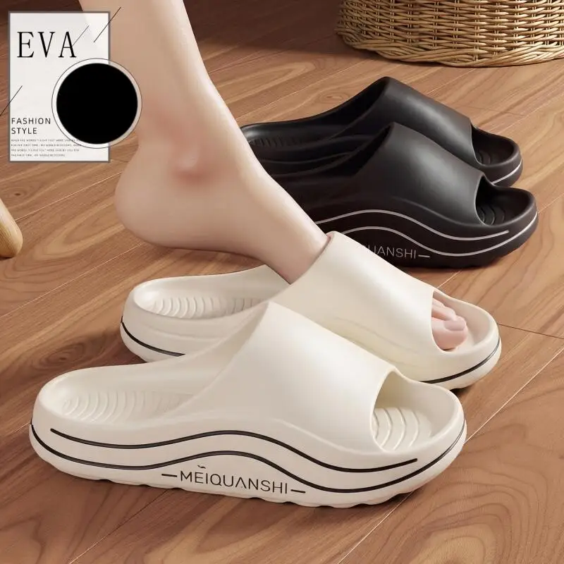 

Fashion Letter Decoration EVA Indoor Slippers Women Summer 2026 Comfort Lightweight Non Slip Sports Slippers Couple Home Slides