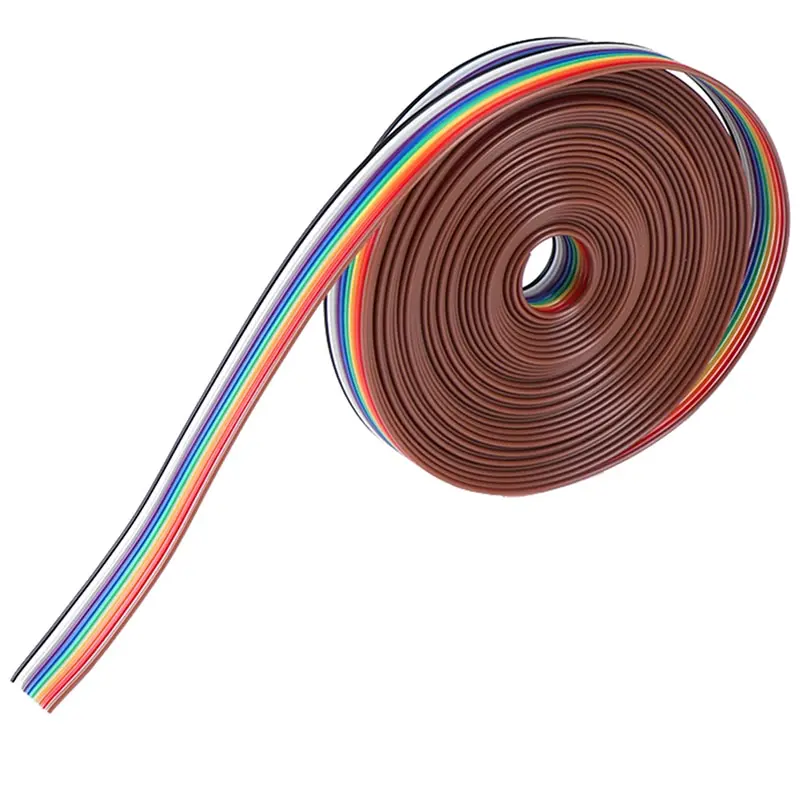 5M Ribbon Cable 10WAY Flat Color Rainbow Ribbon Cable Extension Electric Wire LED Stirp 10P 28AWG