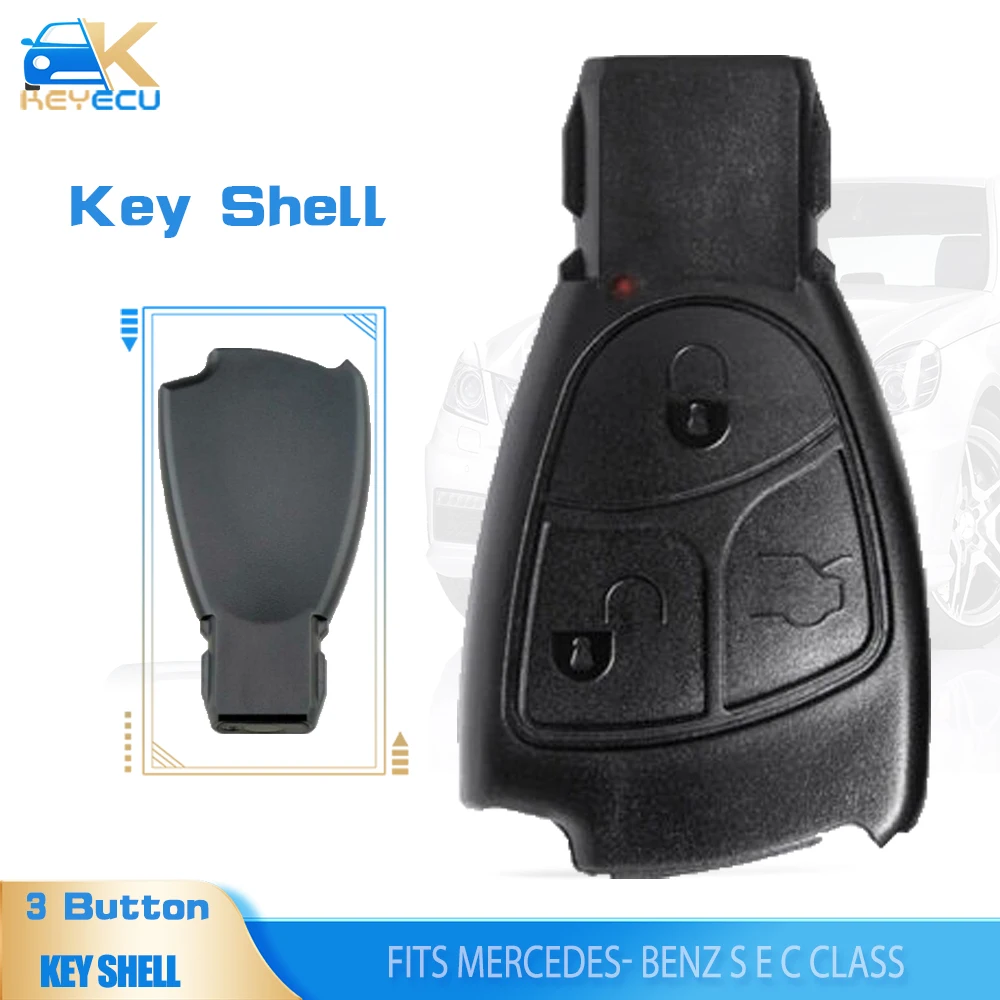 KEYECU 3 BUTTONS SMART REMOTE KEY CASE SHELL FOR MERCEDES BENZ B C E S Class CLS CKL ML