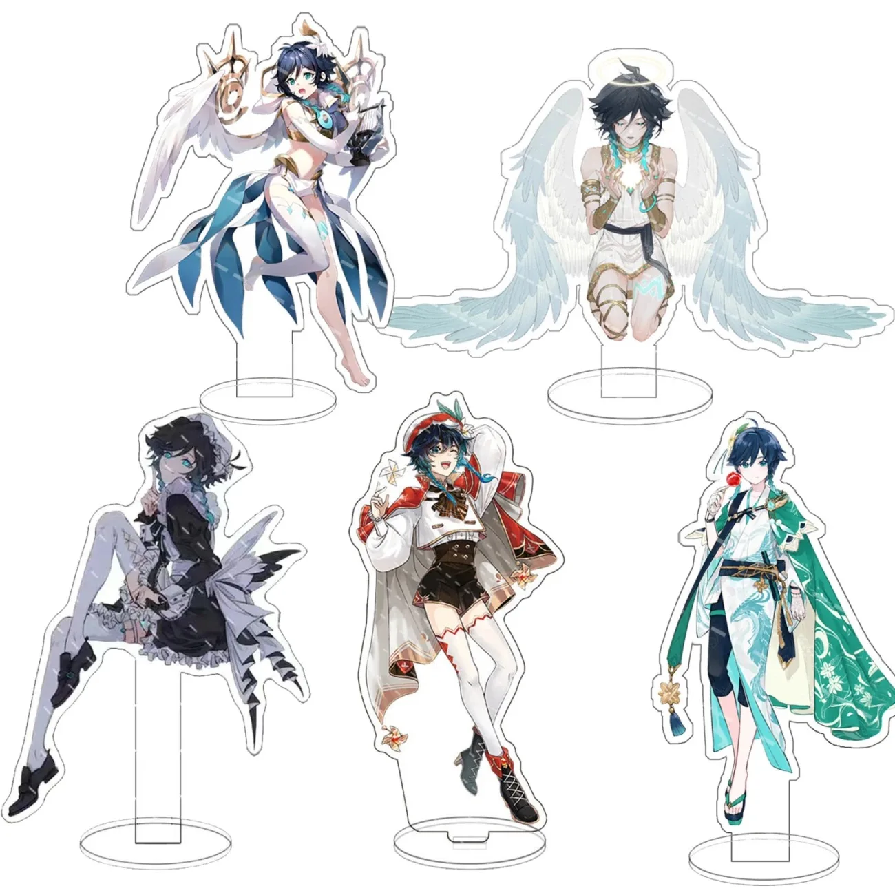 

Around Genshin Impact, Wendy set up cards, Wendy angel maid set up cards, Genshin Impact hand drawn anime table setting