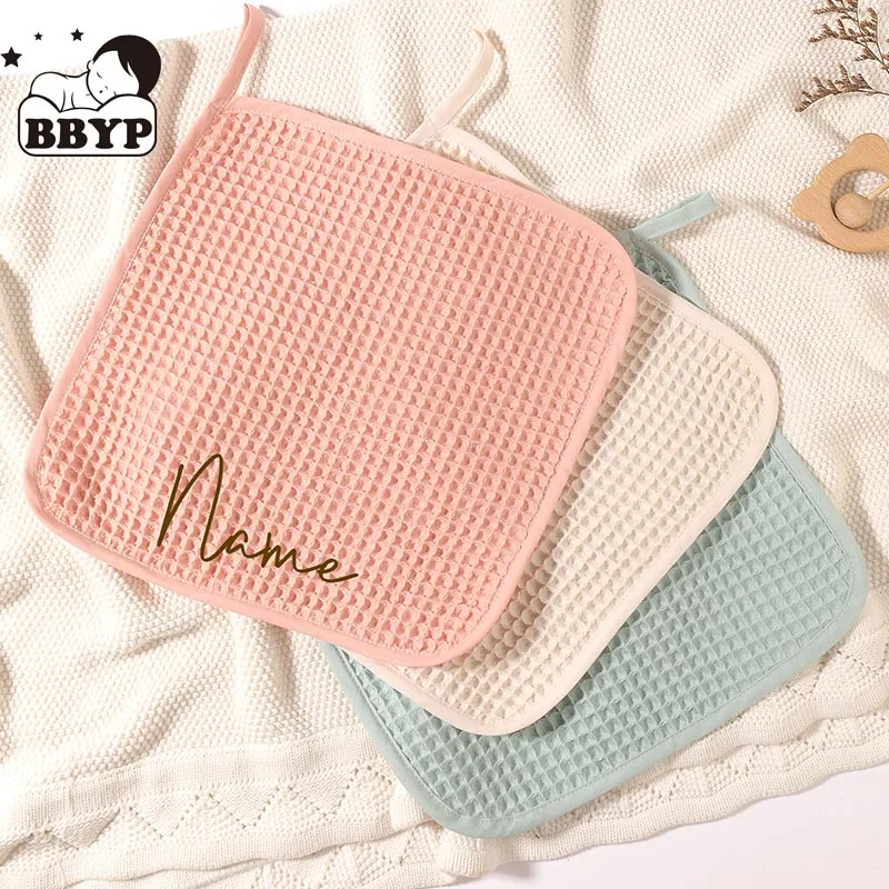 

Personalization Custom Baby Shower Muslin Absorbent Burping Cloths Towel Organic Cotton Security Blanket for Baby Gift