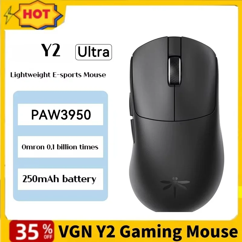 Mouse da gioco Bluetooth ultra wireless VGN Y2 PAW3950 8000HZ 30000 DPI Mouse da gioco Esport ultraleggero tri-modale per laptop Tablet PC