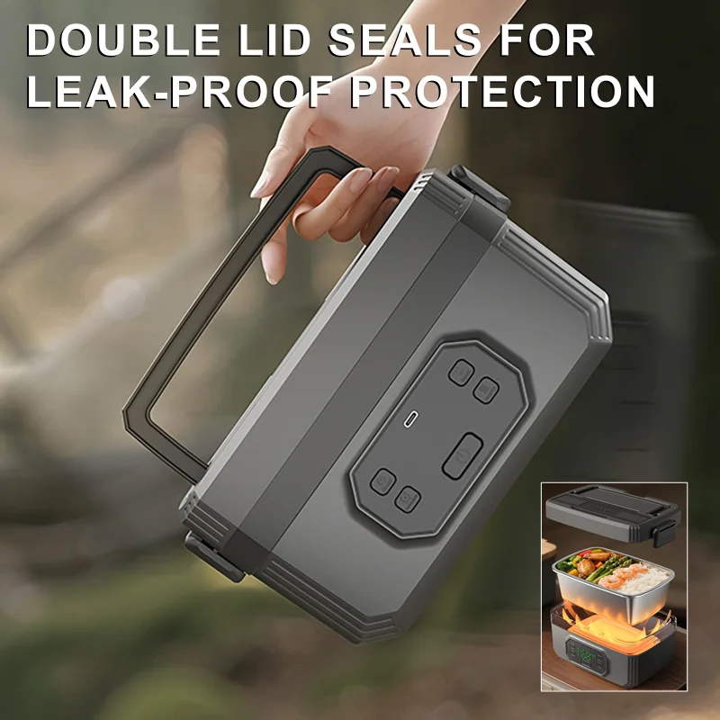 

1600 мл большой емкости перезаряжаемый электрический ланч-бокс портативный подогреватель еды самонагревающийся ланч-бокс беспроводной электрический ланч-бокс