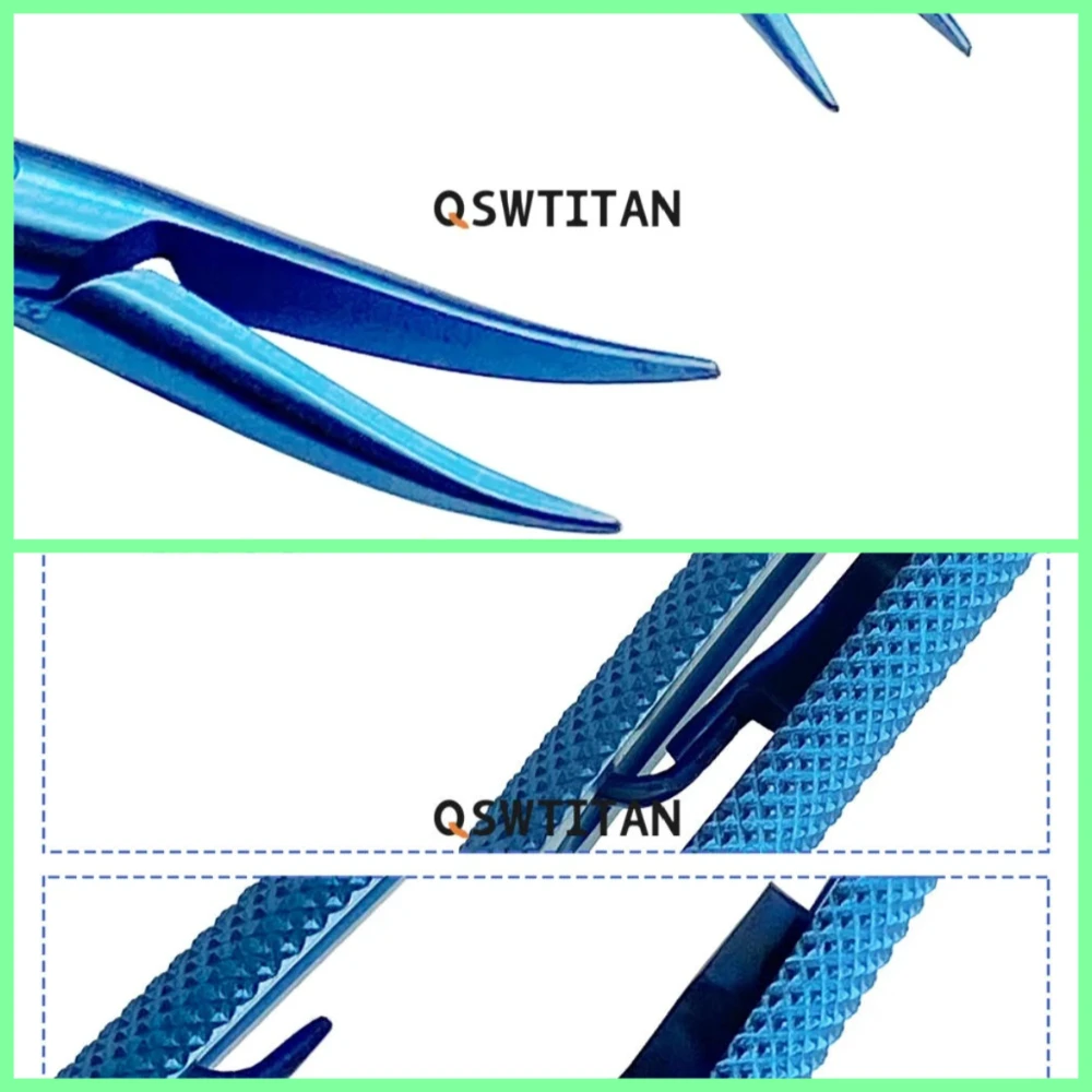 حامل إبرة Castroviejo من التيتانيوم مع قفل 12.5 سنتيمتر-18 سنتيمتر منحني/مستقيم طبيب الأسنان إبرة العيون الملقط أدوات الجفن #1