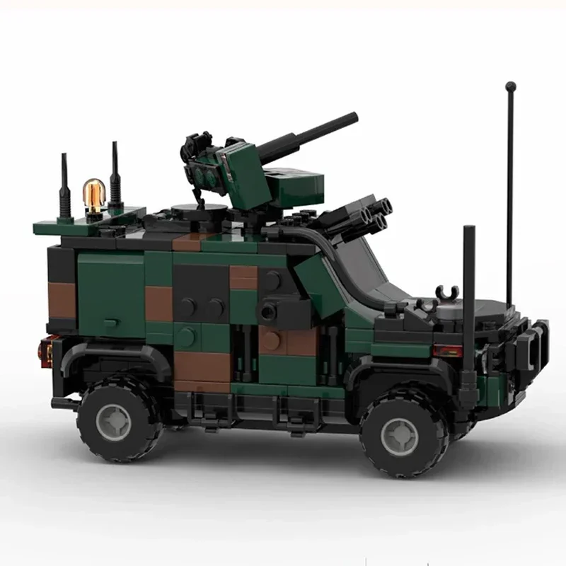 Bloques de construcción Moc, modelo de coche militar, tecnología de coche LMV del ejército italiano, bloques modulares, regalos, juguetes para niños, conjuntos DIY de montaje