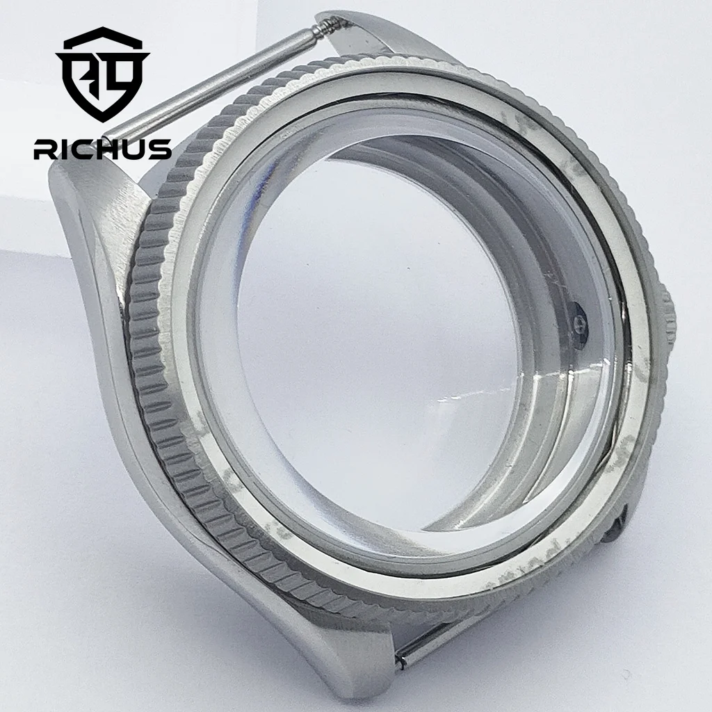 Cassa per orologio RICHUS NH35 Cassa per orologio da 37 mm Corona alle 4 con lunetta in vetro zaffiro adatto al movimento NH34 NH35 NH36