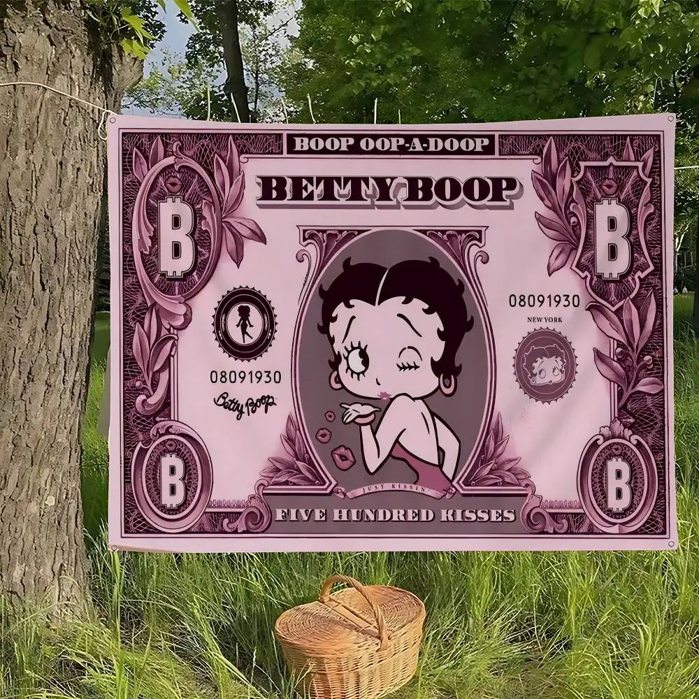 B-Betty Girl B-Boop High End Quality Banner Printing Artistic Atmosphere Style Camping Flag