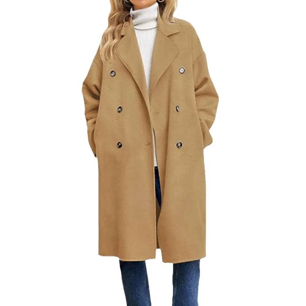 

Mia Muse Boutique женские пальто осень-зима удобные простые двубортные пуговицы спереди с длинными рукавами и лацканами повседневные длинные пальто