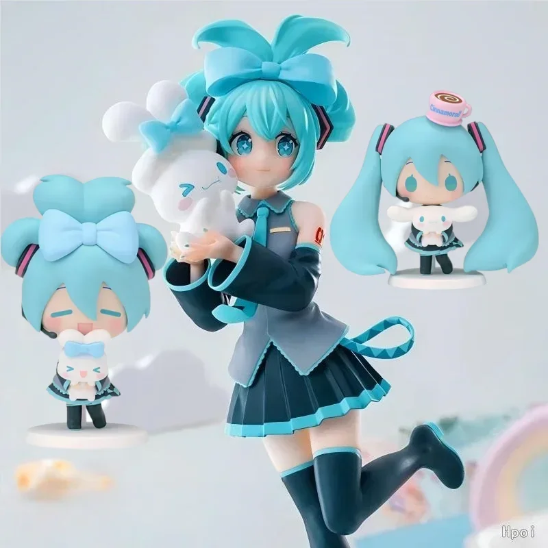 

Новинка! В наличии! Фигурка Hatsune Miku X Cinnamoroll, аниме-персонаж, кавайная фигурка Мику, коллекционная модель из ПВХ, игрушка для взрослых, подарок.