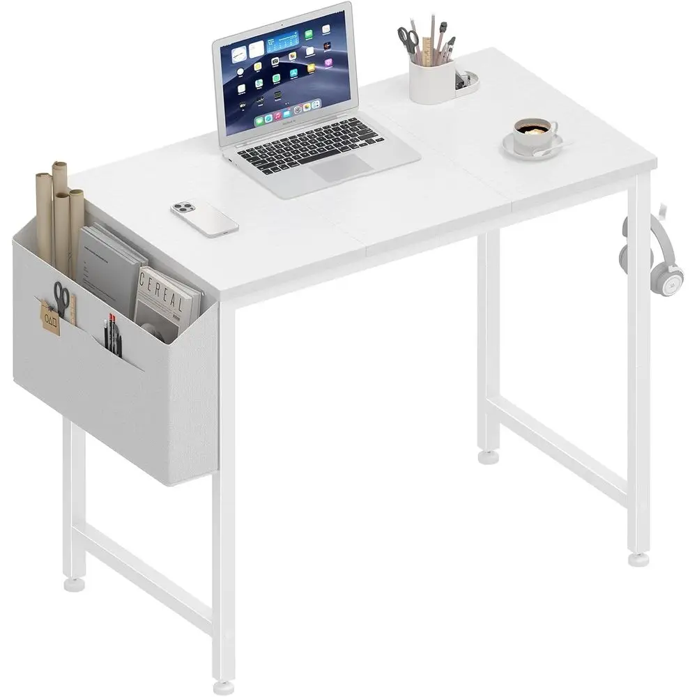 

Small White Desk or Small Spaces, 32 Inch Kids Girls Study Writing Desks or Bedroom, Simple ern Laptop PC Little Side Table with