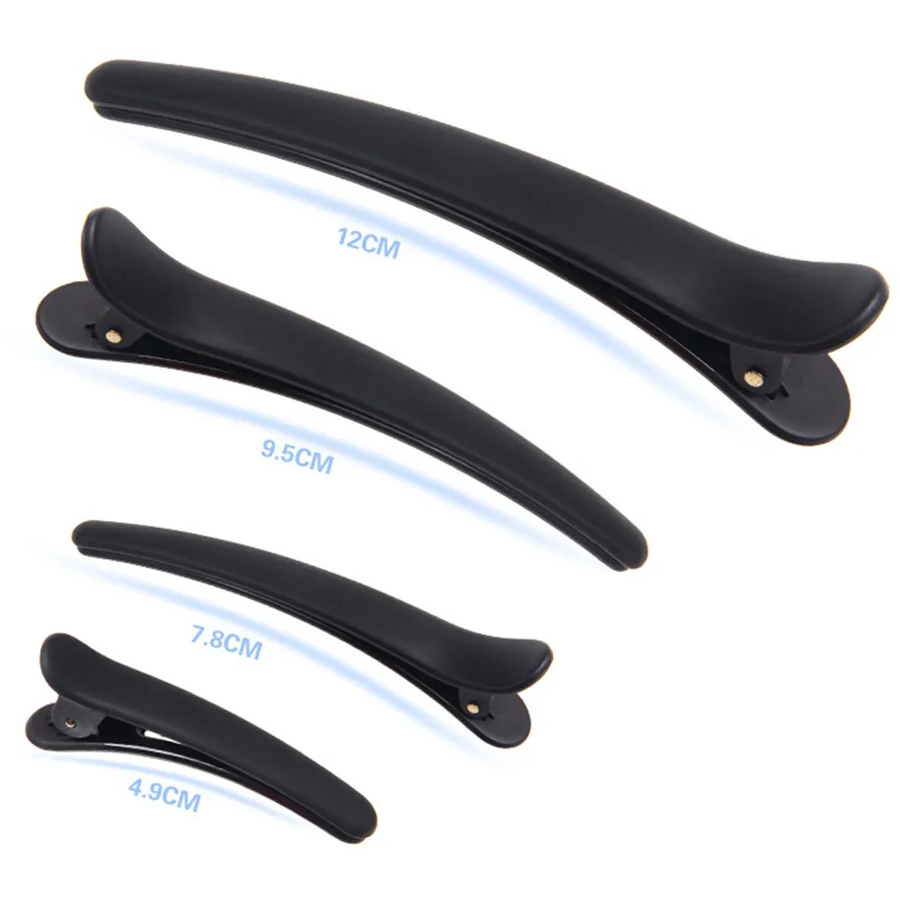 12Pcs Black Hairpins Frosted Surface Non-Slip Hair Clips Beak Design Salon Hair Sectioning Clamps for Girls Women
