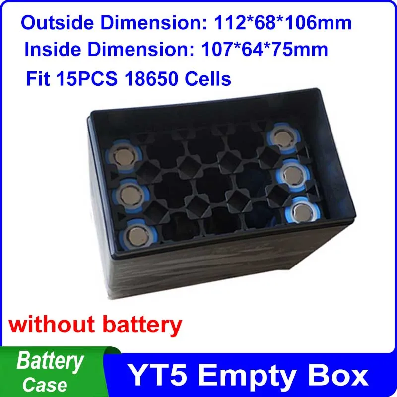 YT caja de batería YT7 YT5 YT4, caja vacía, compatible con 18650 26650 32650 celdas LiFePO4, 12V, 12,8 V, 4Ah, 5Ah, 7Ah, 12Ah, para batería de arranque DIY