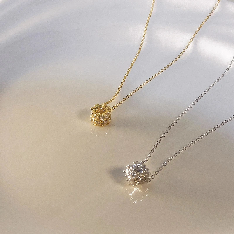 

925 Sterling Silver Geometric Shape Necklace Personality Charm Simple Style Woman Pendant Choker Party Gift Exquisite Jewelry