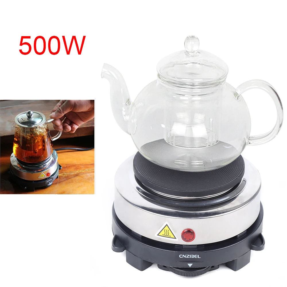 500W Single Electric Hob Stove 6 Gears Adjustment Portable Multi-Function Electric Furnace Camping Hob Diameter 100 mm