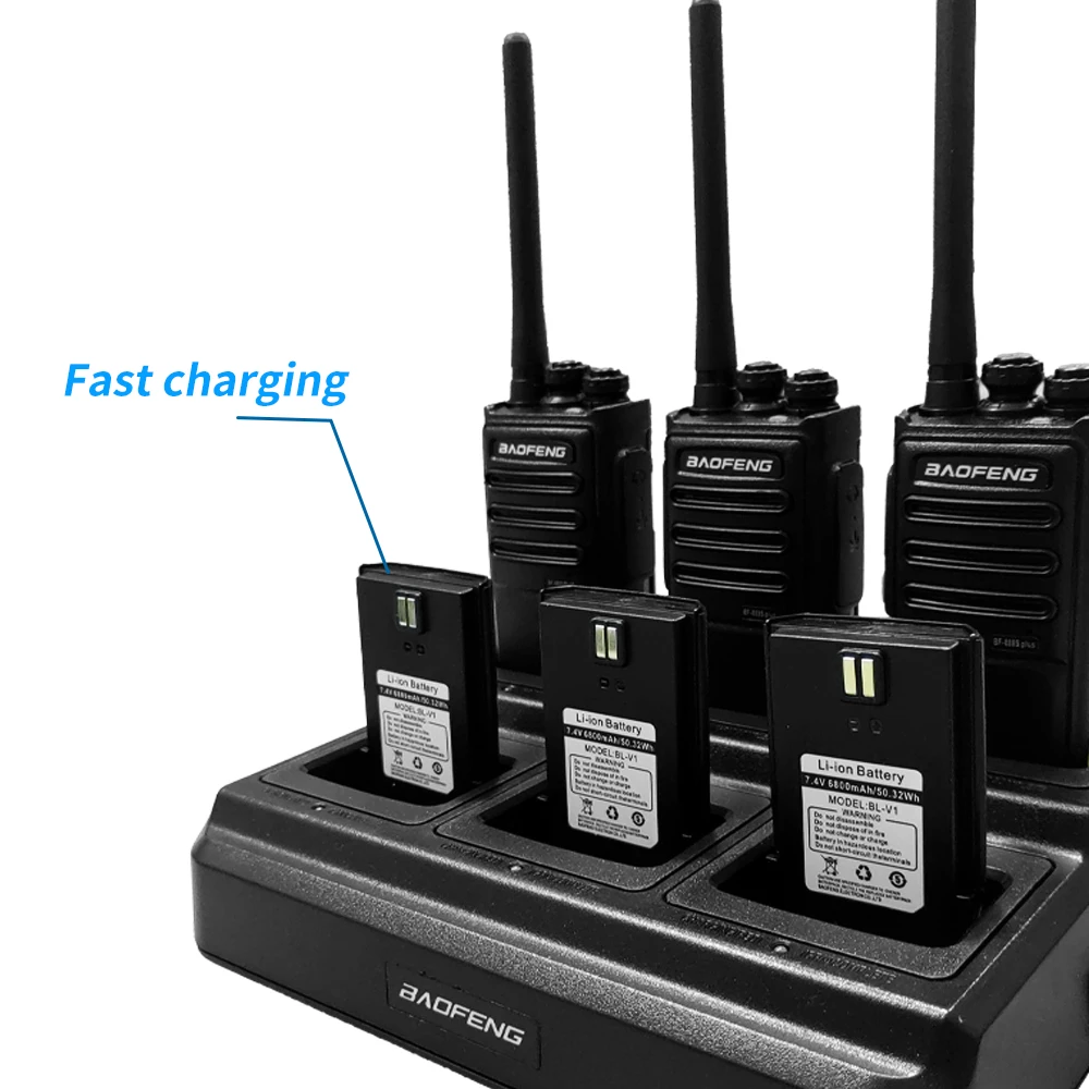 6개입 바오펑 BF-888S PLUS 무전기 투웨이 라디오 BF 888s USB 충전기 UHF PMR 446MHz 16채널 장거리 송수신기