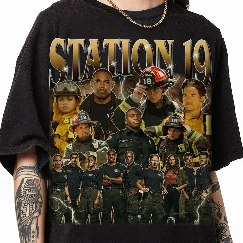 Limited Station 19 Tv Show Vintage T-Shirt, Gift For Him Or Her, Station 19 Lovers Shirt, Retro 90s Station 19 Bootleg Shirt