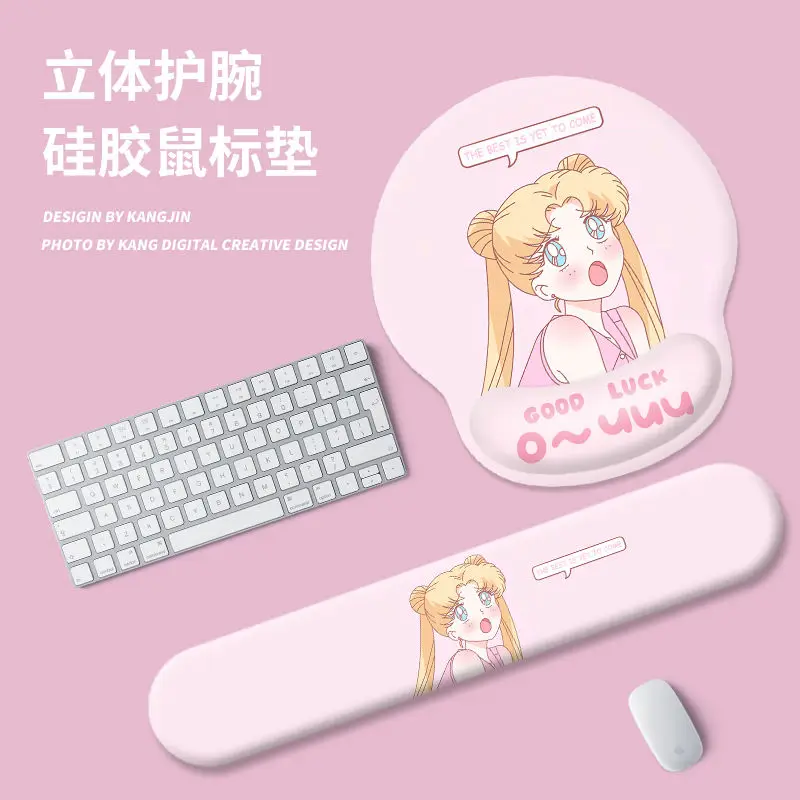 Sailor Moon Office Mouse Pad Cute Cartoon 3D Stereo Silicone Wrist Rest Ins Wind Notebook Keyboard Hand Rest holiday gift