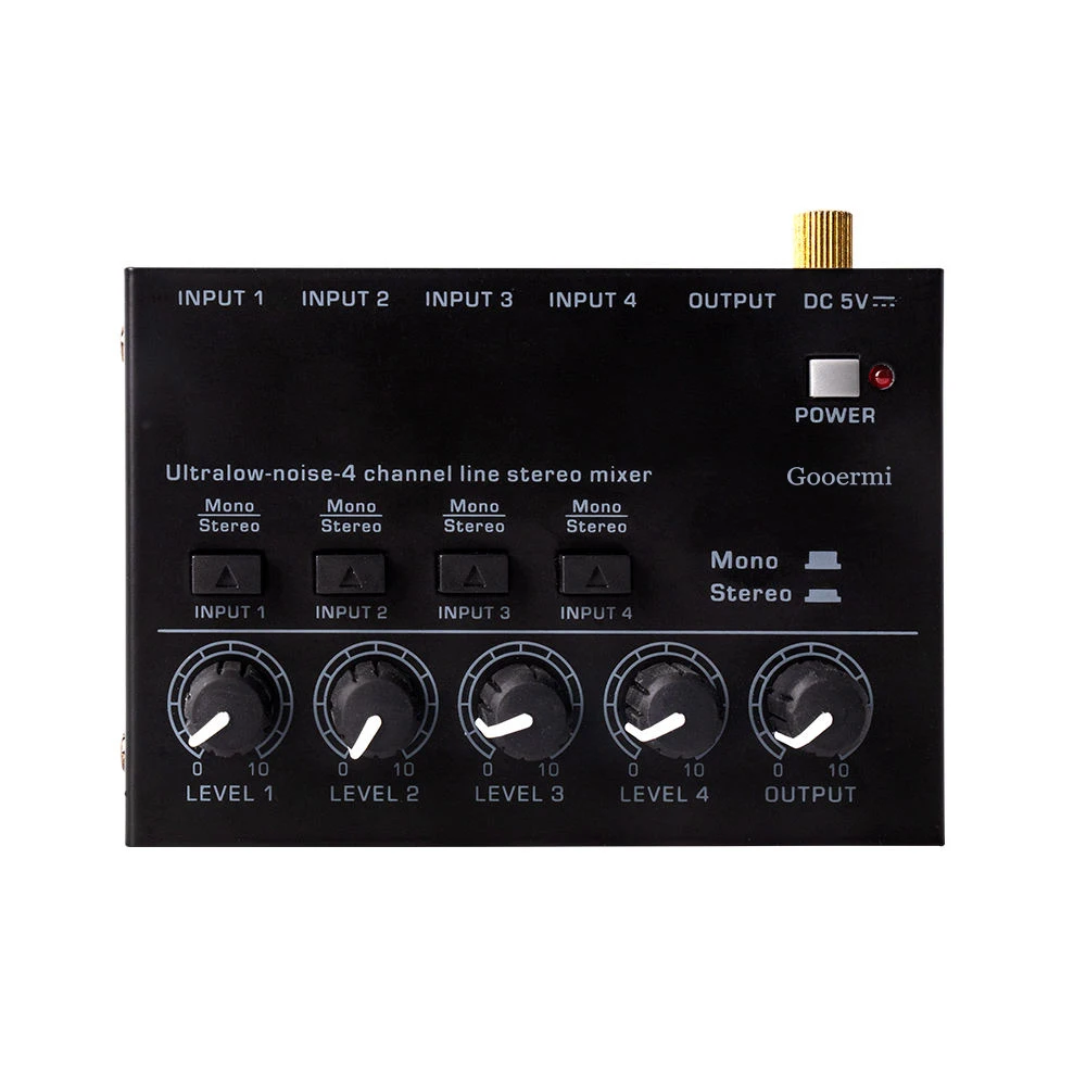 

-Max400Mini o Mixer Line Mixer, DC 5V, 4-Stereo Ultra, Low-Noise 4-Channel for Sub-Mixing, Ideal for Small Clubs
