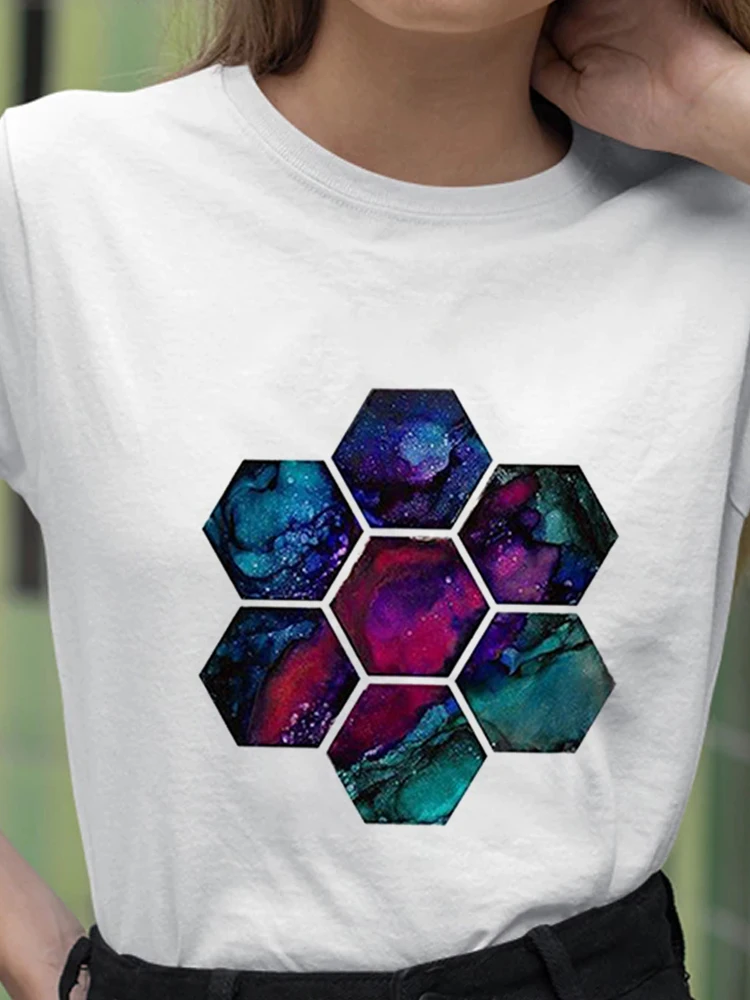 

Ladies Fashion Cartoon Graphic Women Tees Female Clothes Tops Print Christmas New Year Tshirt Diamond Color World T-Shirt 2022