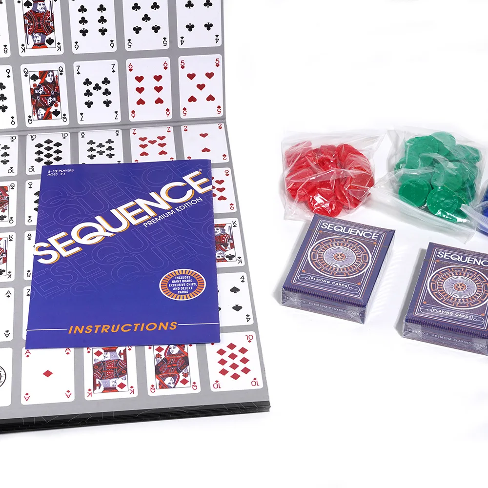 All English sequence premium edition board games Family Party games Gomoku puzzle Intelligent card games 2-8 friends Party games