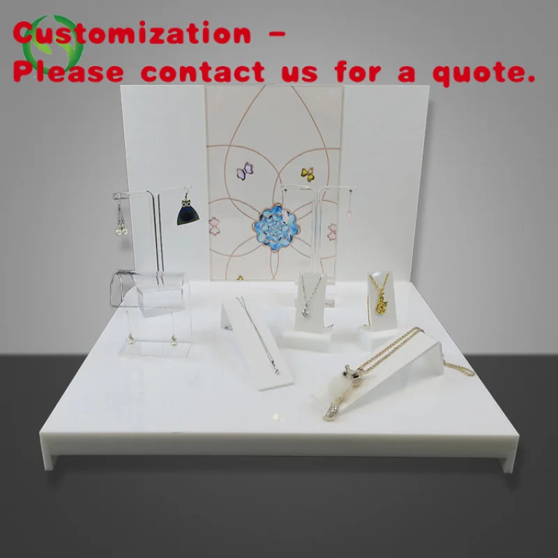 custom.Custom White Jewelry Shop Counter Exhibitor Rack Acrylic Jewellery Display