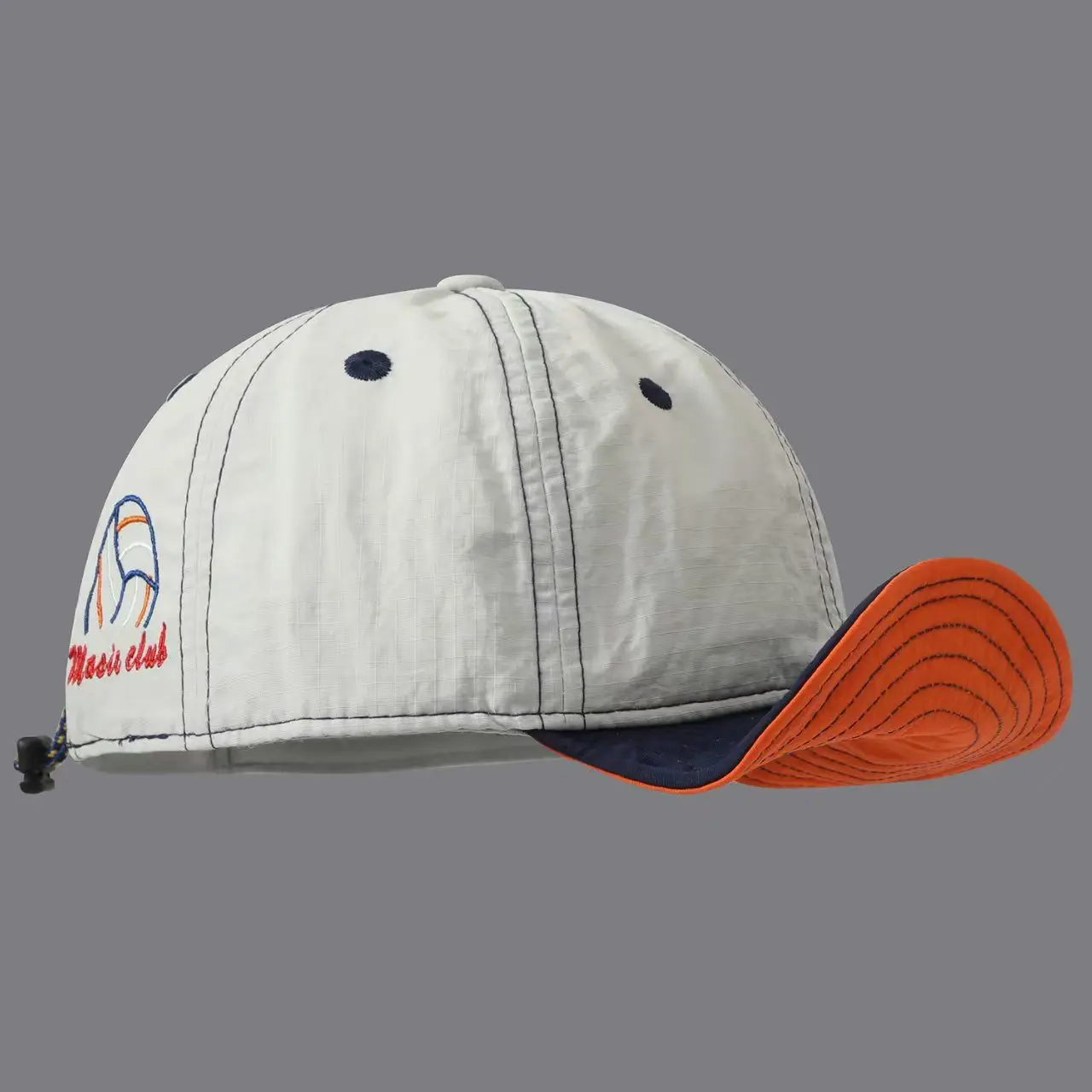 Striped quick-drying contrast-color side-stitched embroidered letter baseball cap - Retro style, suitable for sports activities