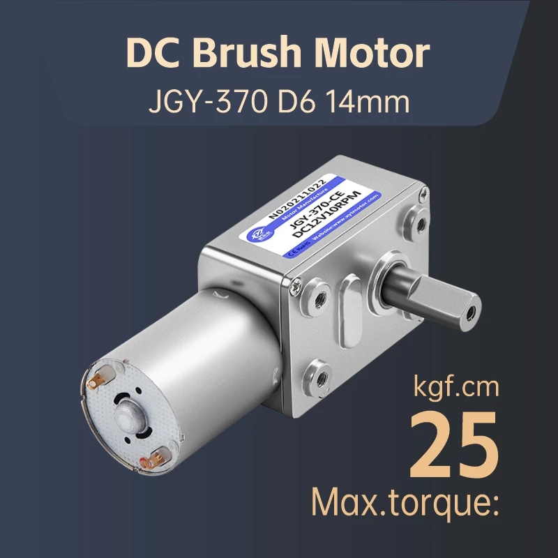 XYT JGY-370 Mini DC Motor 12V/24V Brush Carbon 4632 Worm Geared 370 Motors Low RPM Controller Permanent Magnet