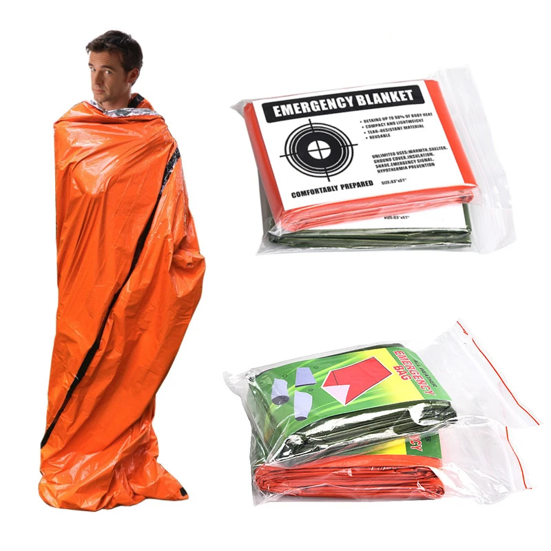 Emergency Blanket Bag Survival Thermal Sleeping Bag Rescue First-aid Blanket Survival Kit Equipment Camping Hiking Accessories