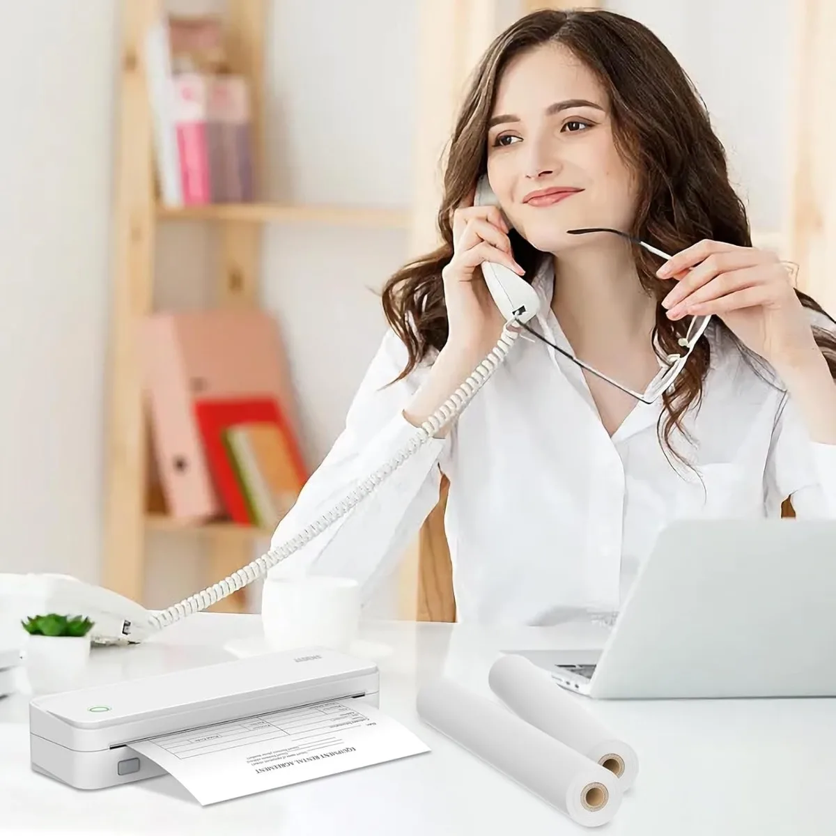 A4/US Letter Thermal Paper Rolls Quick-Dry High Sensitivity for Receipt/Shipping Label/Office Use Compatible with A40/X8/M08F